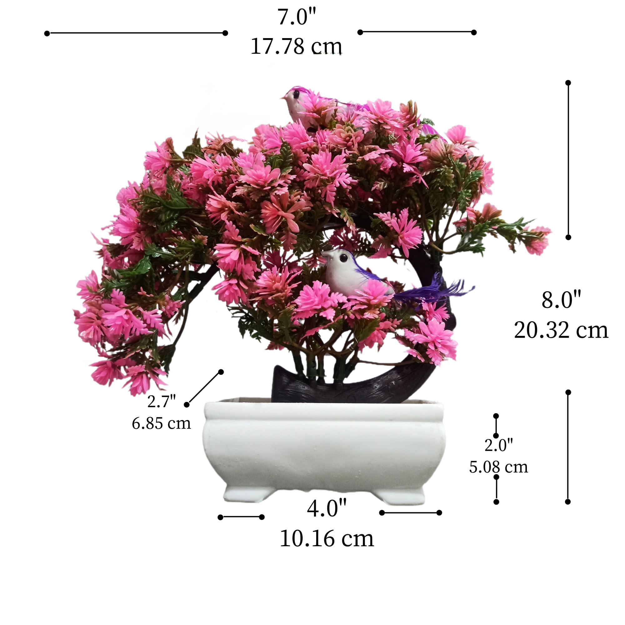 Decor Home Craft 1 Pc C-Type Designer Garden Artificial Bonsai Tree with Pot for Room , Living Room , Office, Table Decoration (8 inch | Pink) Decor Home Craft 1 Pc C-Type Designer Garden Artificial Bonsai Tree with Pot for Room , Living Room , Office, Table Decoration (8 inch | Pink)